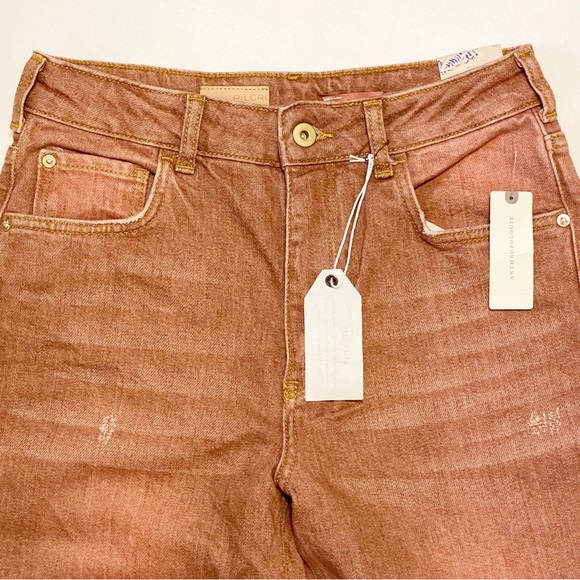 NWT Pilcro for Anthropologie The Vintage Straight Leg Jean-Washed Brown Rust 27 - Picture 9 of 16